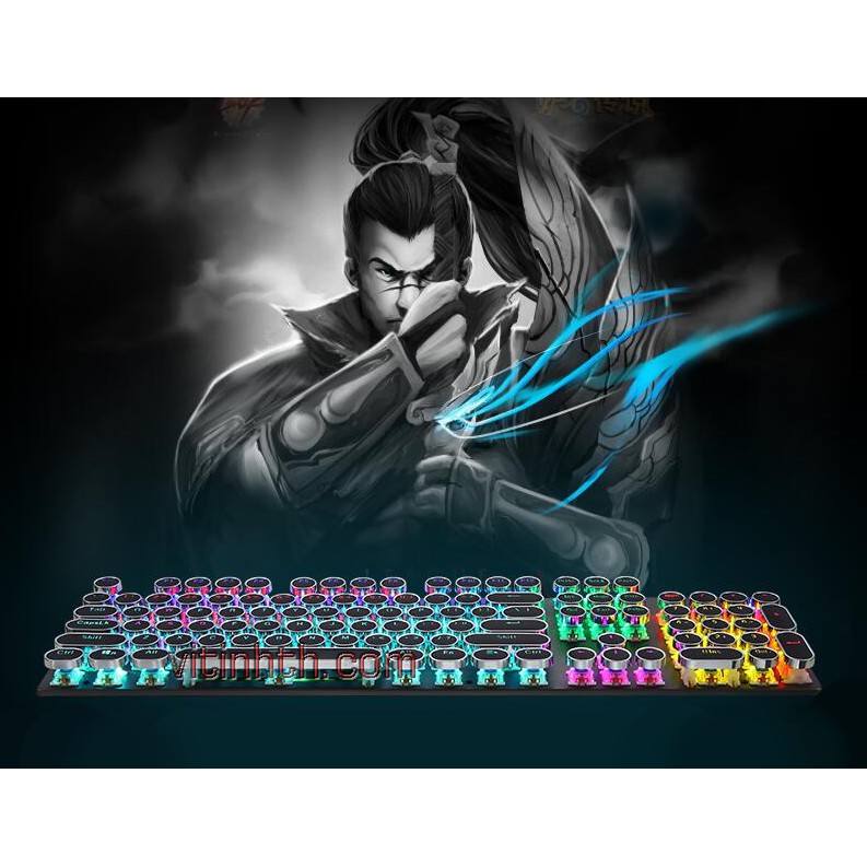 Bàn phím cơ chính hãng Blue switch nút tròn HP độc lạ, đèn led nhiều chế độ - THComputer Q11 | BigBuy360 - bigbuy360.vn