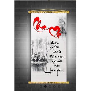 Tranh Liễn  -Tranh  Thư Pháp  – Vải canvas cao cấp nẹp sáo gỗ tự nhiên nhiều mẫu thiết kế-  GIÁ XƯỞNG