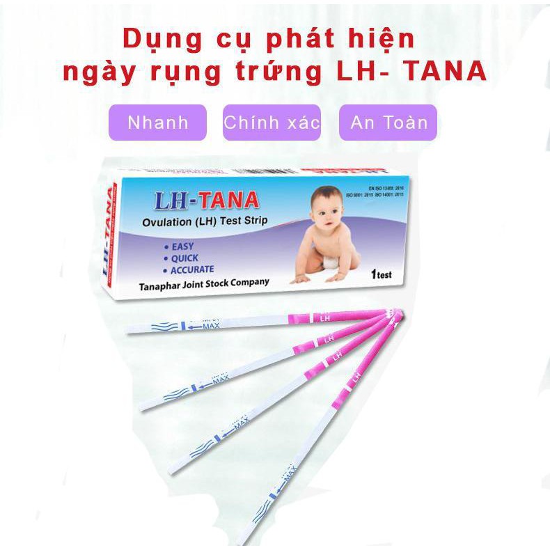 Que thử rụng trứng LH Tana, phát hiện thụ thai sớm, test nhanh - Hộp 1 que