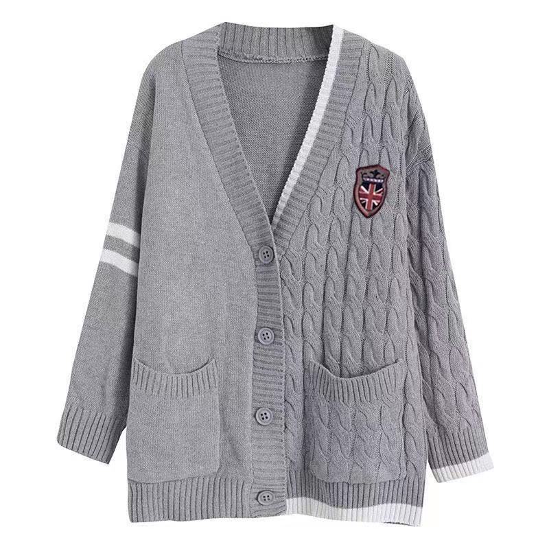 Set áo khoác len kèm chân váy xếp ly màu xám thời trang phong cách mới