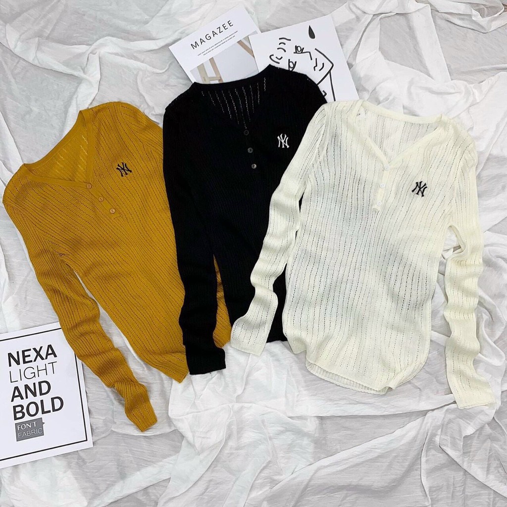 áo len gân tay dài cổ  giọt nước cực xinh TTSA0915