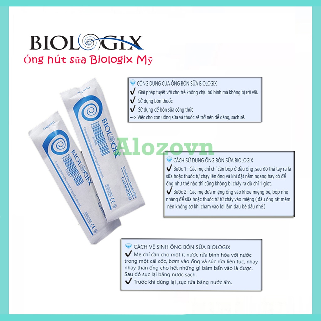 Ống bón sữa bón thuốc cho bé Biologix Mỹ, 3ml