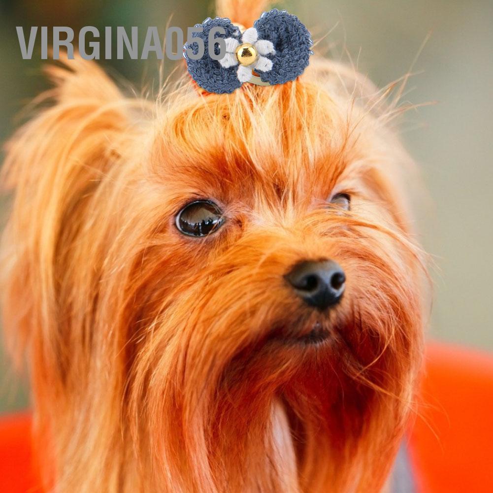 Virgina056 Virgina056 12 Cái Phụ Kiện Tóc Cho Thú Cưng Chó Dây Thun Nón Hình Dạng Mèo Mũ