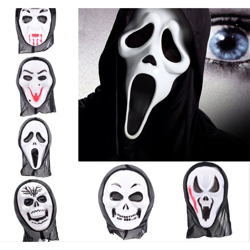 Set đồ hoá trang Halloween, hoá trang thần chết, áo choàng, mặt nạ, l ưỡi hái