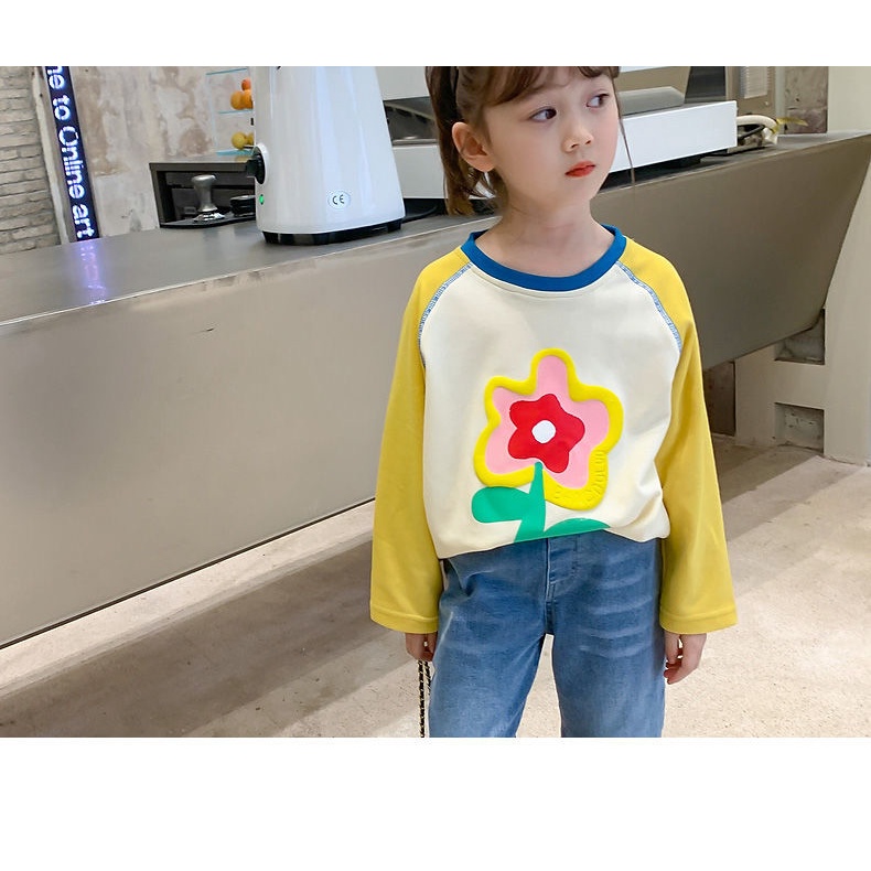 Áo Thun Tay Dài Thời Trang Xuân Thu Dành Cho Bé Gái Mới