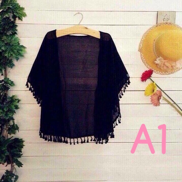 Khoác Kimono ren tua