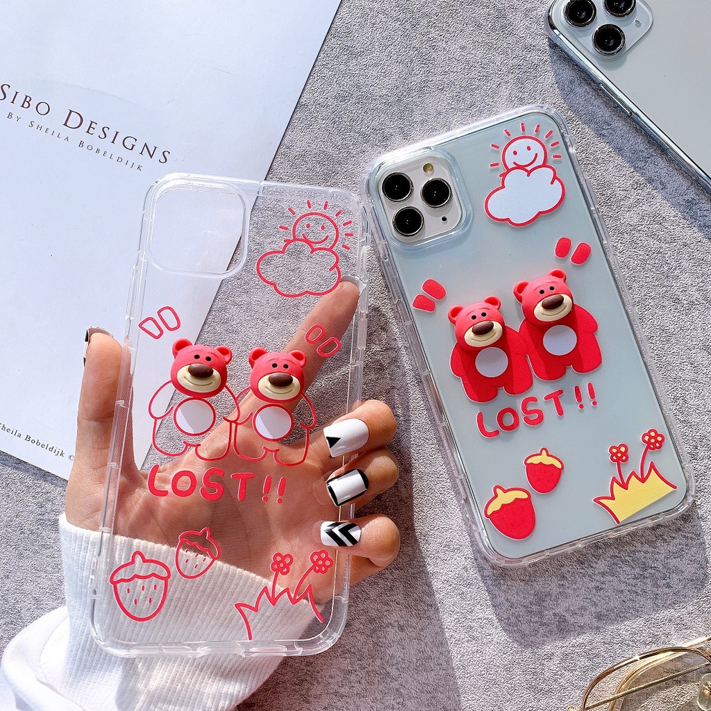 Ốp Lưng Silicon Chống Sốc Hình Nổi Bear Lost - I079