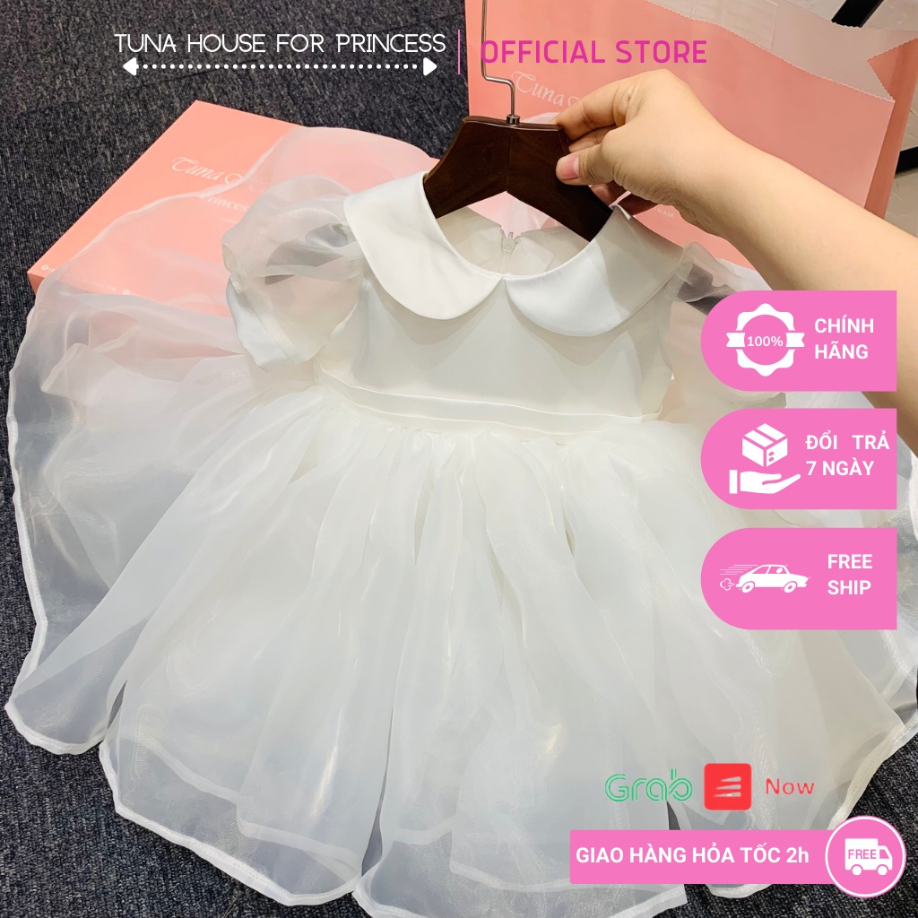 Váy đầm xoè công chúa thiết kế cho bé gái cổ sen bồng bềnh - Tuna House For Princess