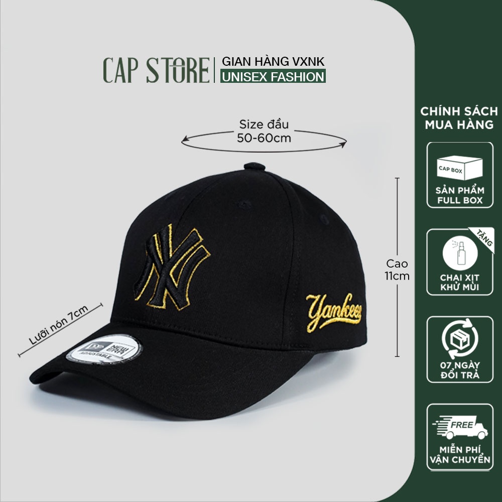 Nón NY Xuất Khẩu - Mũ nam nữ lưỡi trai thời trang cá tính unisex phom dáng thể thao full box kèm chai xịt vệ sinh nón