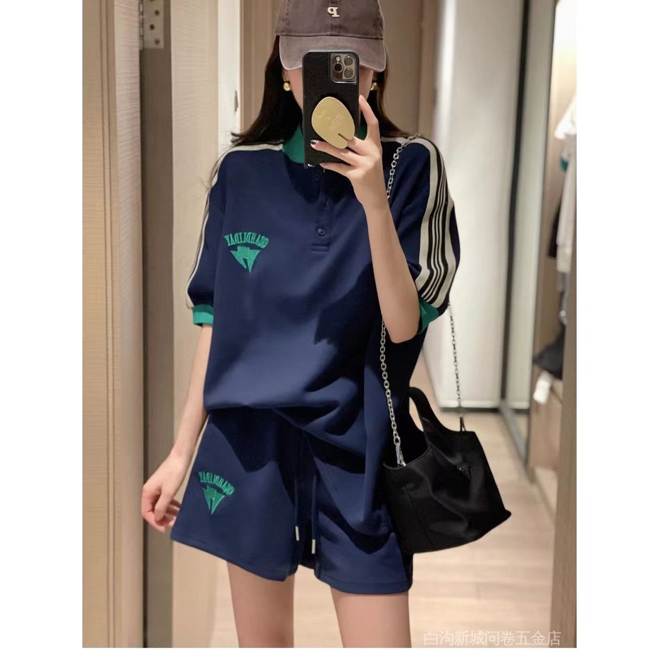 Bộ Đồ Thể Thao Hai Món Dáng Rộng Phong Cách Hàn Quốc Thời Trang Mùa Hè Cho Nữ