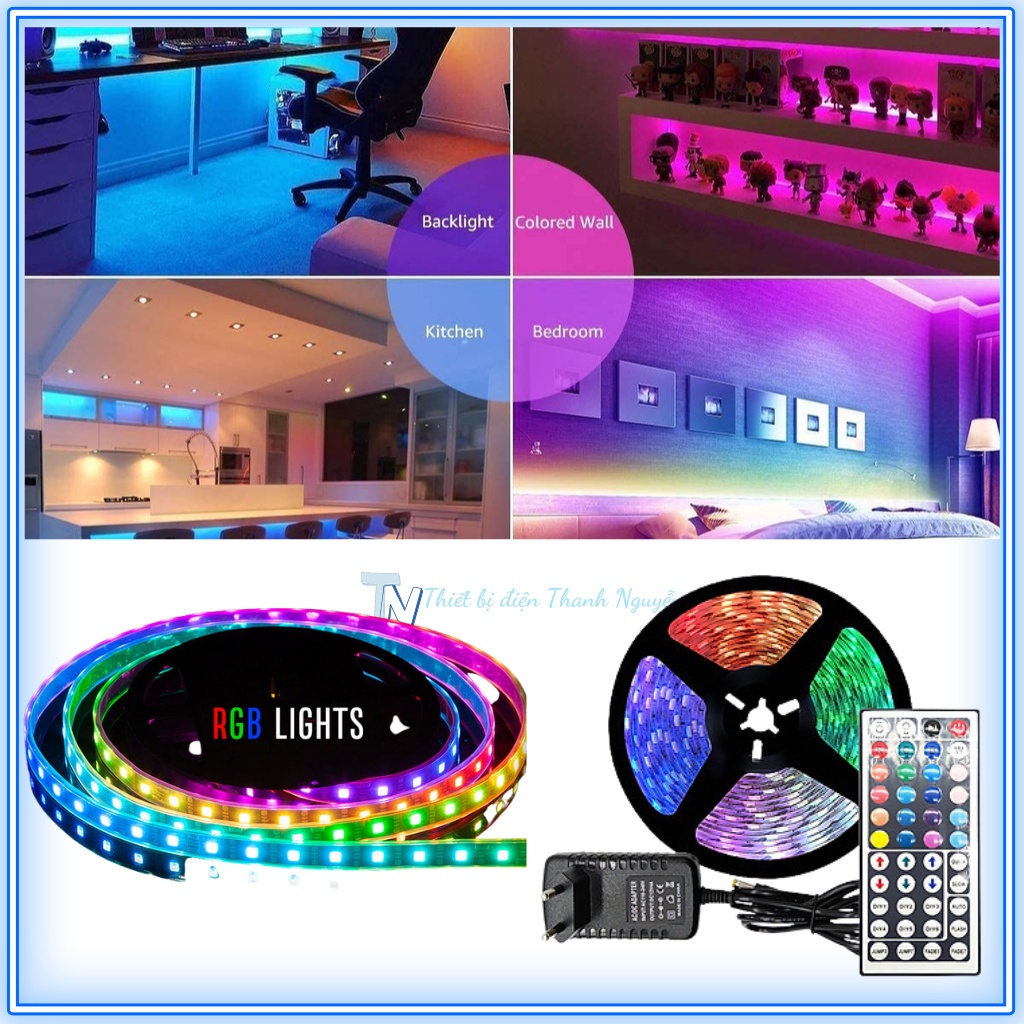 DÂY ĐÈN LED DÁN 5050 CUỘN 5M IP65, 300LED RGB