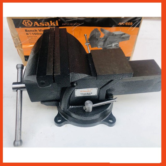 Ê tô kẹp bàn nguội 6inch/ 150mm ASAKI, độ mở miệng 120mm