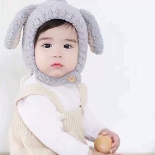 MŨ LEN TAI THỎ CHO BÉ