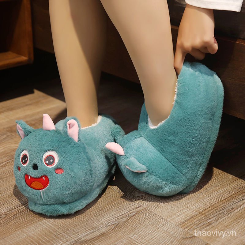 Dép Đi Trong Nhà Nhồi Bông Kiểu Dáng Hoạt Hình Ấm Áp Mùa Đông Cho Cặp Đôi