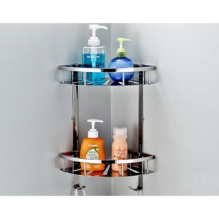 Kệ góc tam giác 2 tầng nhà tắm Inox 304-Kệ để đồ phòng tắm Inox