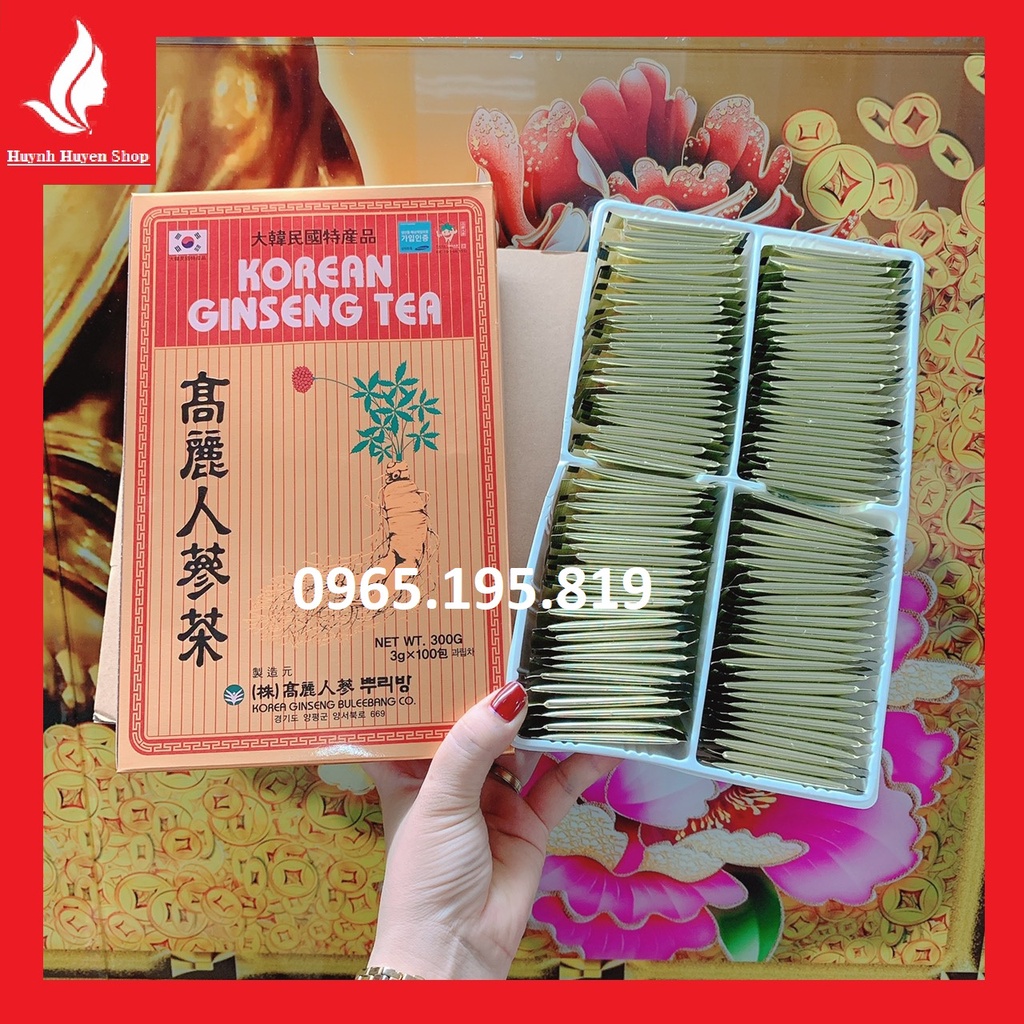 [chính hãng] Hộp 100 gói trà sâm Hàn Quốc korean ginseng tea date mới nhất