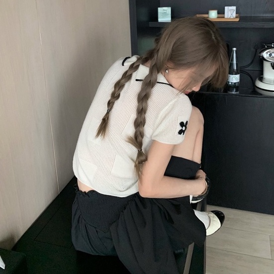 Áo thun polo dệt kim ZHELIHANGFEI tay ngắn thiết kế thời trang trẻ trung cá tính