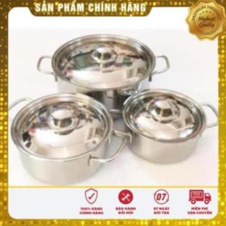 [CHÍNH HÃNG] Bộ nồi sharp 3 chiếc dùng cho cả bếp từ