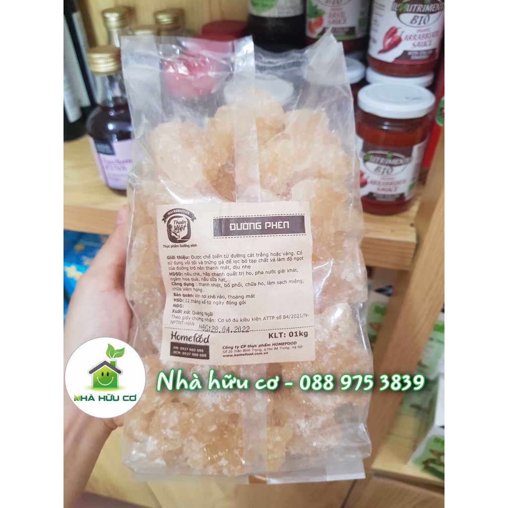 1kg Đường phèn nguyên chất không tẩy trắng - Giải nhiệt và  thanh mát - Date: 10/3/2024 - Nhà hữu cơ
