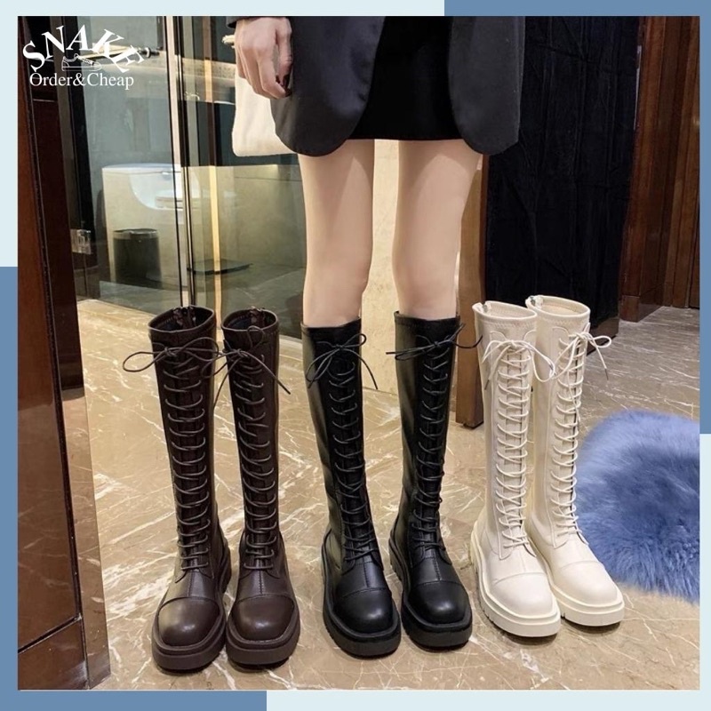 [Order] Boot nữ cao cấp dây đan chéo mũi tròn 2022