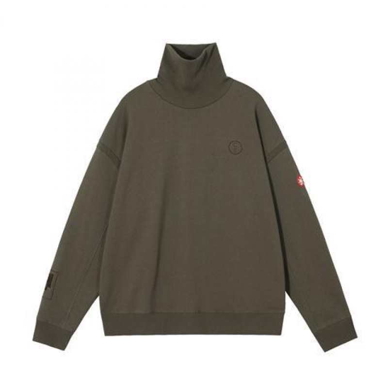 Áo Nỉ Dài Tay Cổ Cao Họa Tiết Thêu Thời Trang Thu Đông Cho Nam Nữ