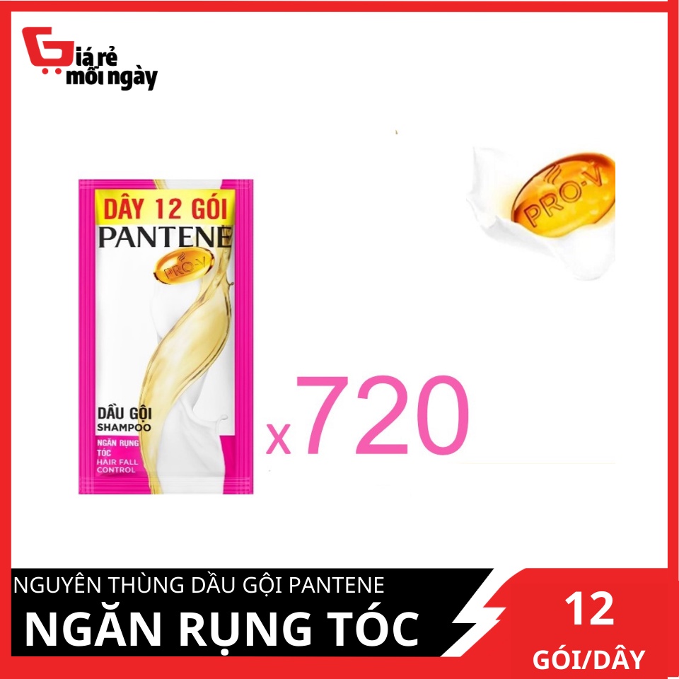 [HCM][Giá sỉ] Nguyên thùng Dầu gội Pantene Ngăn rụng tóc Dây 12 góiX60