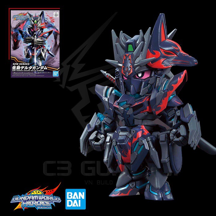 MÔ HÌNH LẮP RÁP GUNDAM BANDAI SD WORLD HEROES 06 SASUKE DELTA GUNDAM SDWH SDW HEROES GUNPLA CHÍNH HÃ