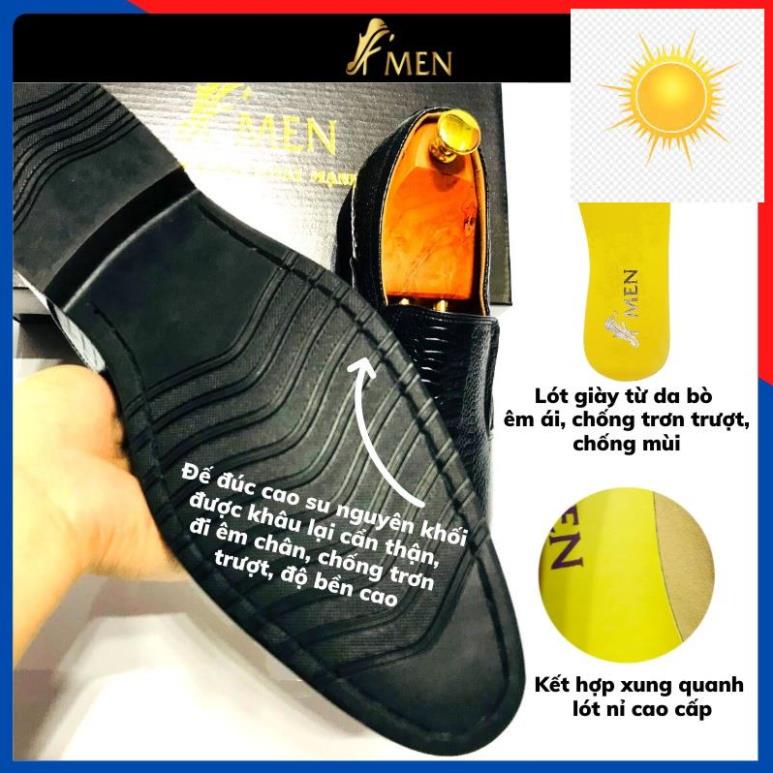 ️🥇 Giày lười da bò thật vân cá sấu sang trọng giày tây cao cấp đẹp nam tính KMEN K02 ️🥇