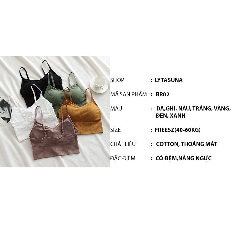 Áo Bra 2 Dây Gân Tăm NÂNG ĐỠ NGỰC Thon Gọn ,THẤM HÚT MỒ HÔI Co Giãn Chất Siêu Đẹp BR02 | BigBuy360 - bigbuy360.vn