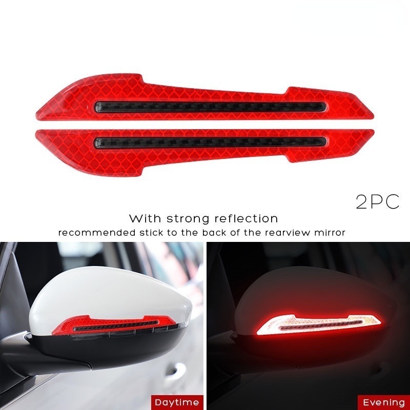 2 Miếng dán phản quang 5D bằng sợi carbon cảnh báo an toàn cho xe hơi An Toàn Cho Máy dán phản quang cảnh báo gắn kính chiếu hậu xe hơi