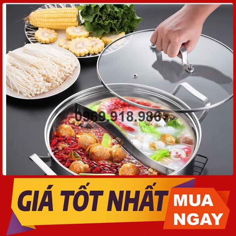 🍺 Nồi Lẩu 2 Ngăn Dùng Cho Bếp Từ Inox 304 30Cm Đẹp Cao Cấp Giá Gốc Sỉ Rẻ 🍒 Tổng Kho Gia Dụng Bình Thuận 🍒