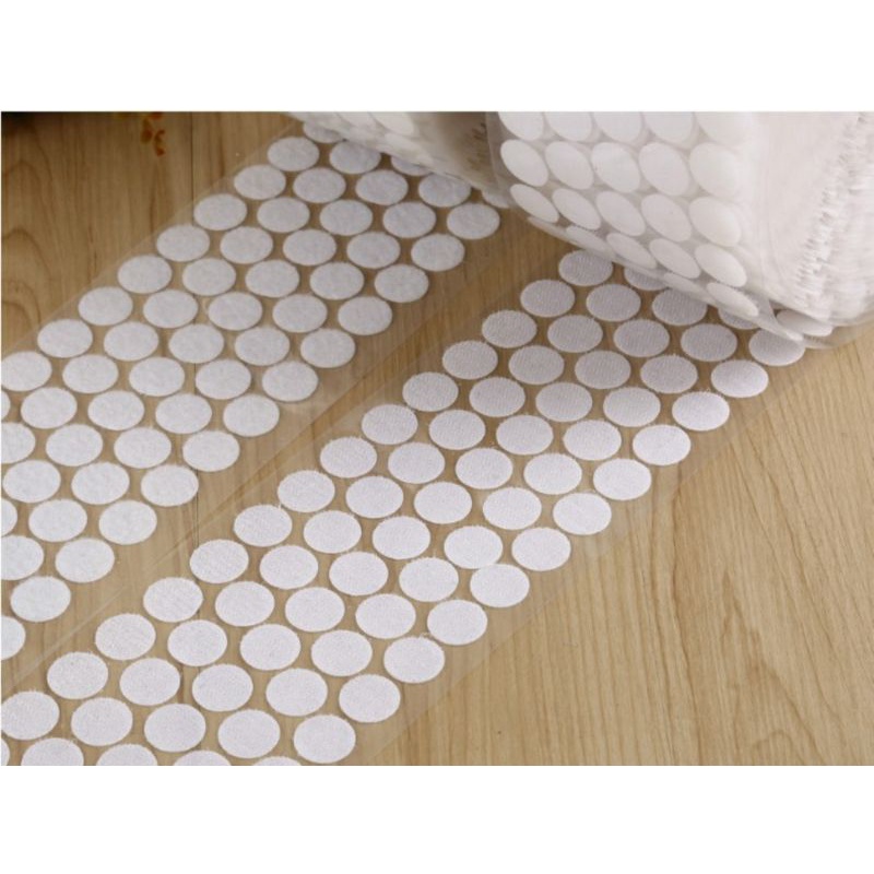 100 cặp nhám dính tròn 1,5cm dùng làm học liệu hoặc sách vải, đồ trang trí mầm non