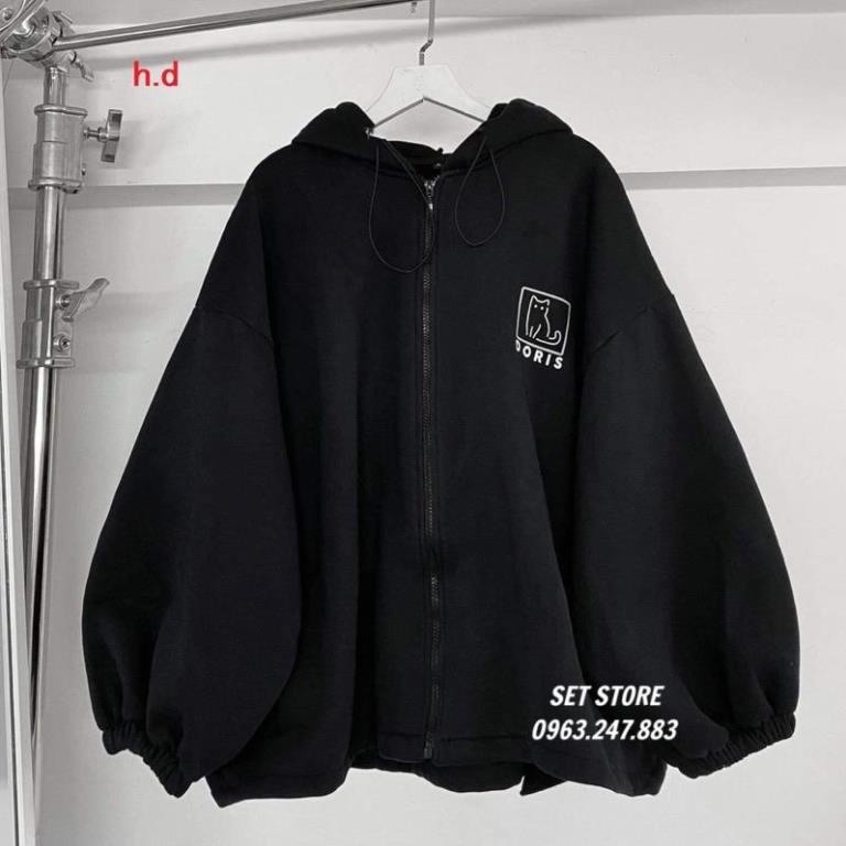 Áo khoác hoodie Dorri Ulzzang🌵áo nữ thu đông form rộng dài vải nỉ êm
