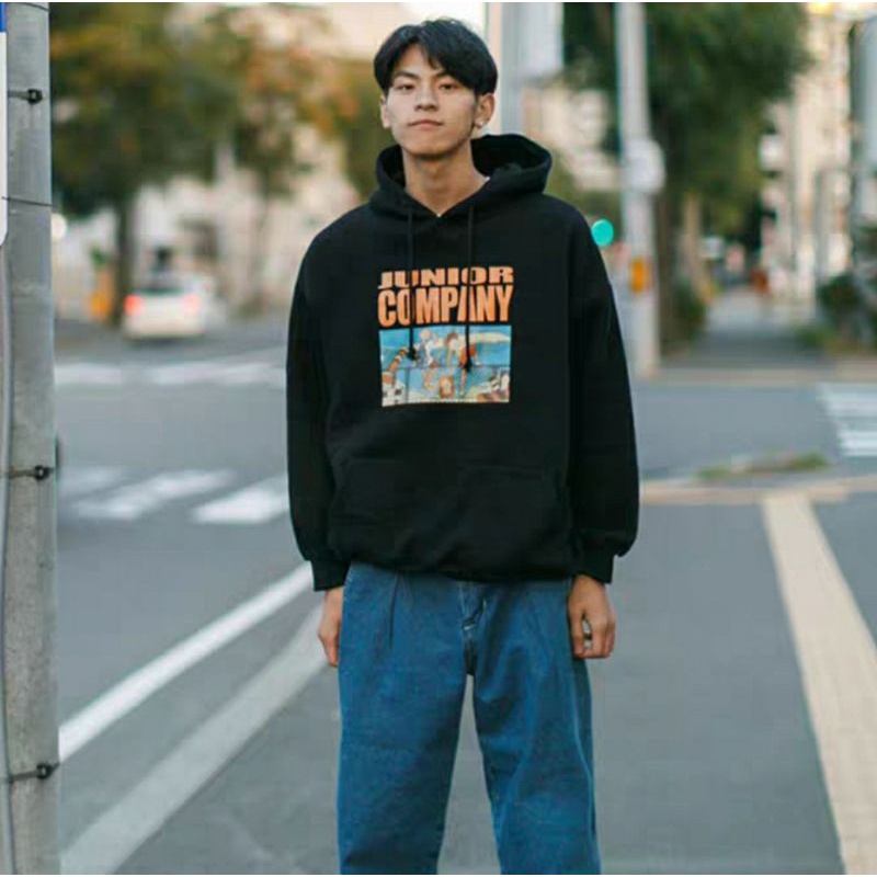 Áo hoodie nỉ Junior Company Ulzzang Unisex Form Rộng Phong cách Hàn Quốc