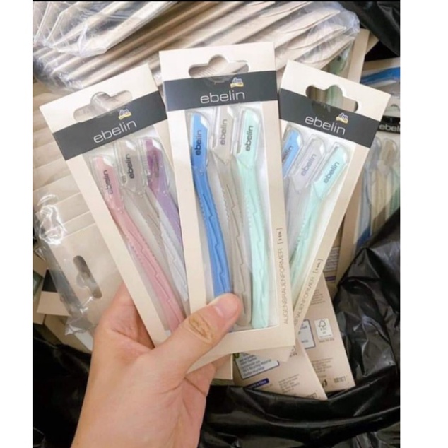 Set 3 dao cạo lông mày Ebelin Đức, cạo lông mày, lông mặt, ria mép - Shop Viloet