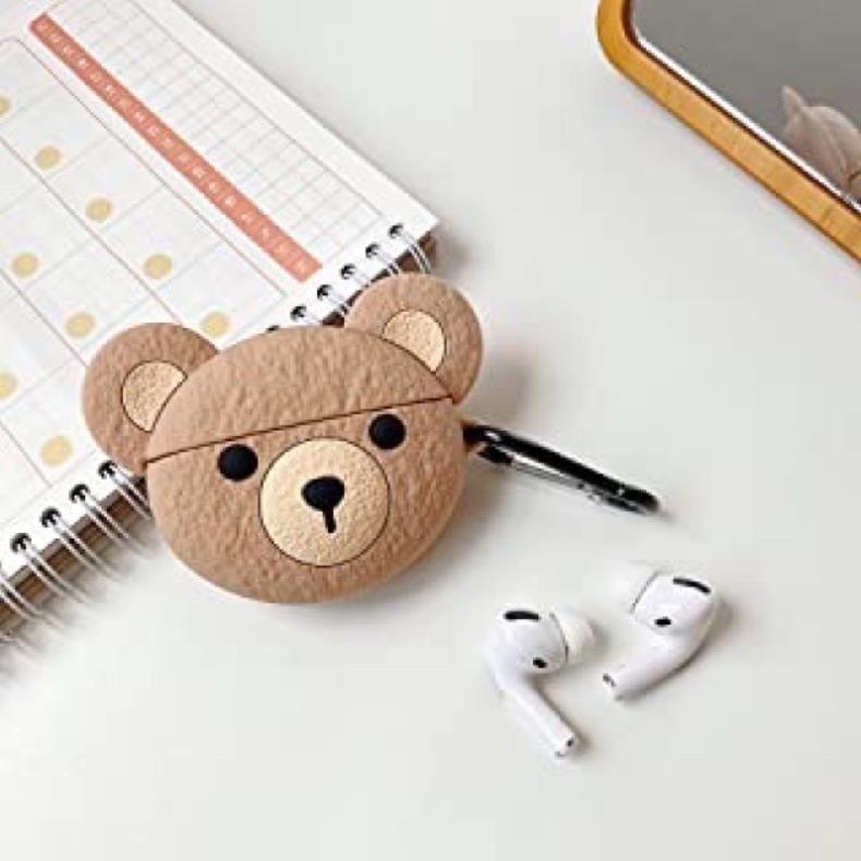 ☘️Tặng kèm dây đeo☘️Case Airpod 1 2 ...Vỏ bao bọc bear biscuits đựng tai nghe không dây Gấu bánh quy airpods silicon