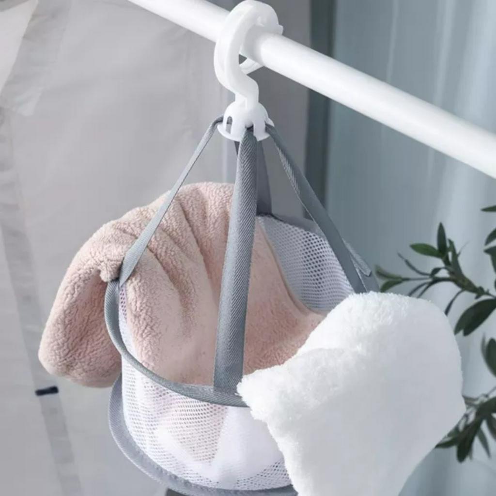 Túi lưới phơi cọ mút trang điểm HALOMI 2 size dễ phơi gấp gọn có móc treo