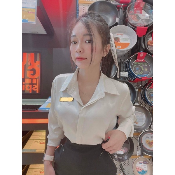 ( Ảnh thật ) A0605 Áo sơ mi lụa cúc giấu