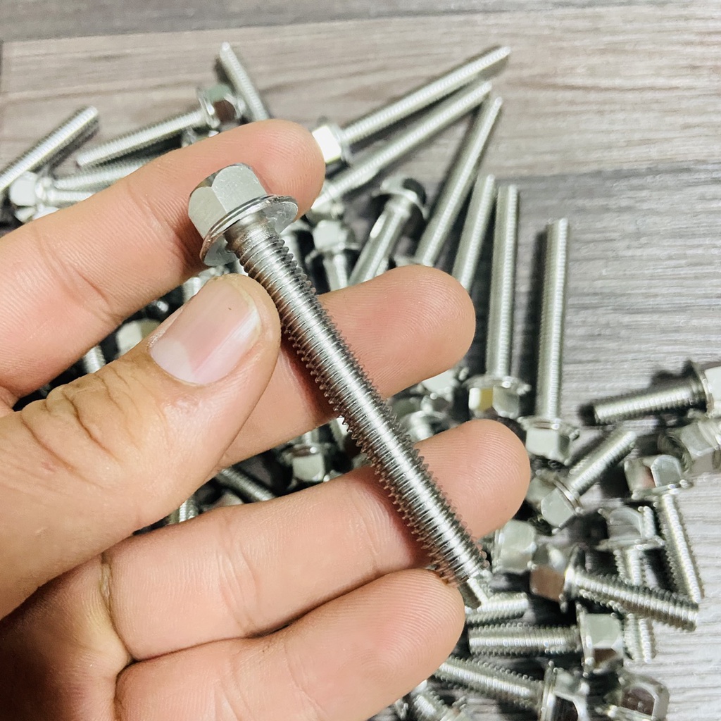 Ốc inox TRỤ V2 TRƠN size 8ly chiều dài 25mm đến 60mm lắp chi tiết máy, gác chân, ghi đông