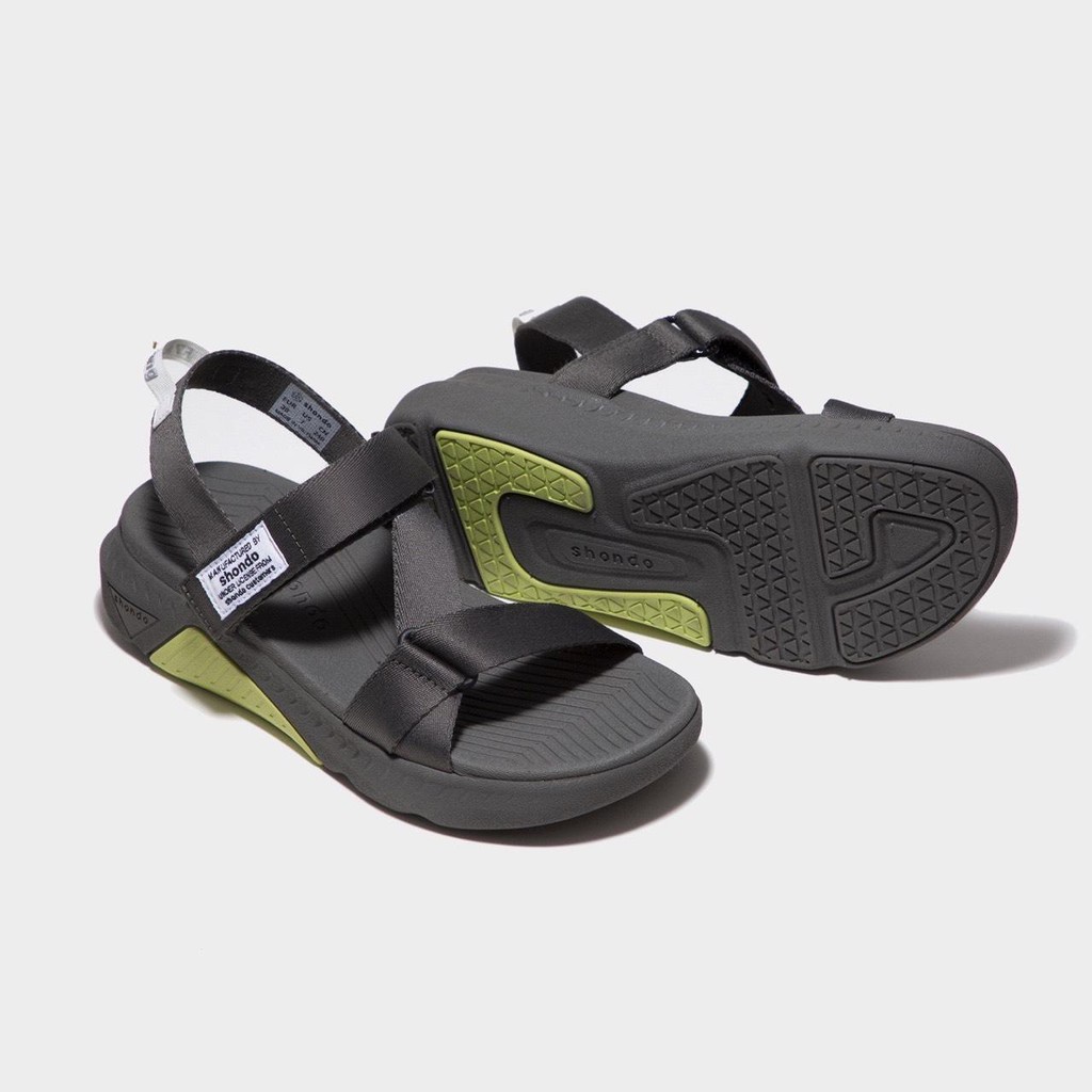 Sandals Shondo F7 Racing đế xám phối xanh dạ quai xám F7R2020