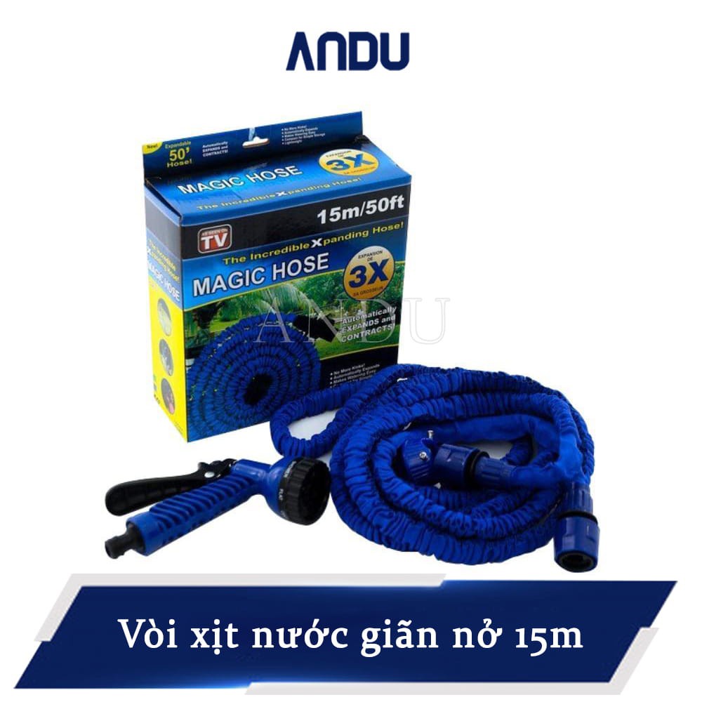 Vòi Xịt Nước Giãn Nở Thông Minh Xịt Rửa Tưới Cây Giãn Nở Kéo Dài 15m