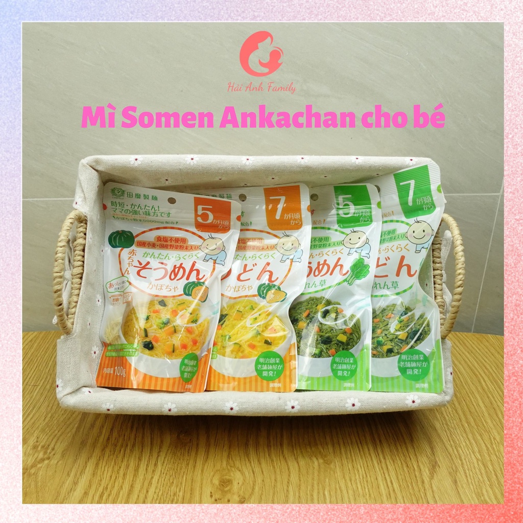 Mì Somen, Udon tách muối nhiều vị rau củ cho bé từ 5M+ Akachan Nhật Bản
