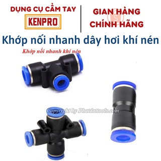 Khớp nối nhanh dây hơi khí nén dạng thẳng,chữ T,chữ thập-Nhựa PE cao cấp-Size 6-8-10-12