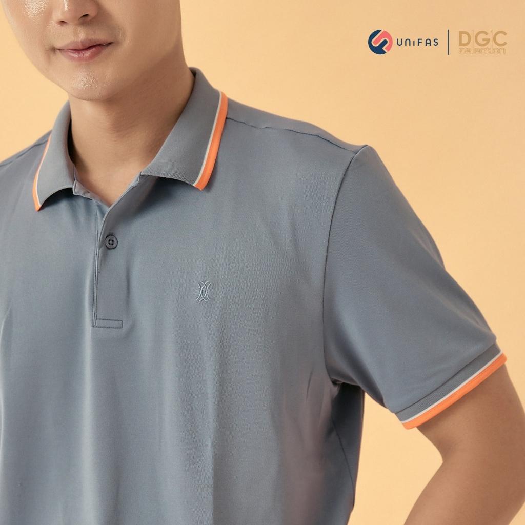 Áo polo nam DGCs dáng suông ngắn tay cổ phối viền kẻ trẻ trung, chất thun chống nhăn thoáng mát SAPBB32M