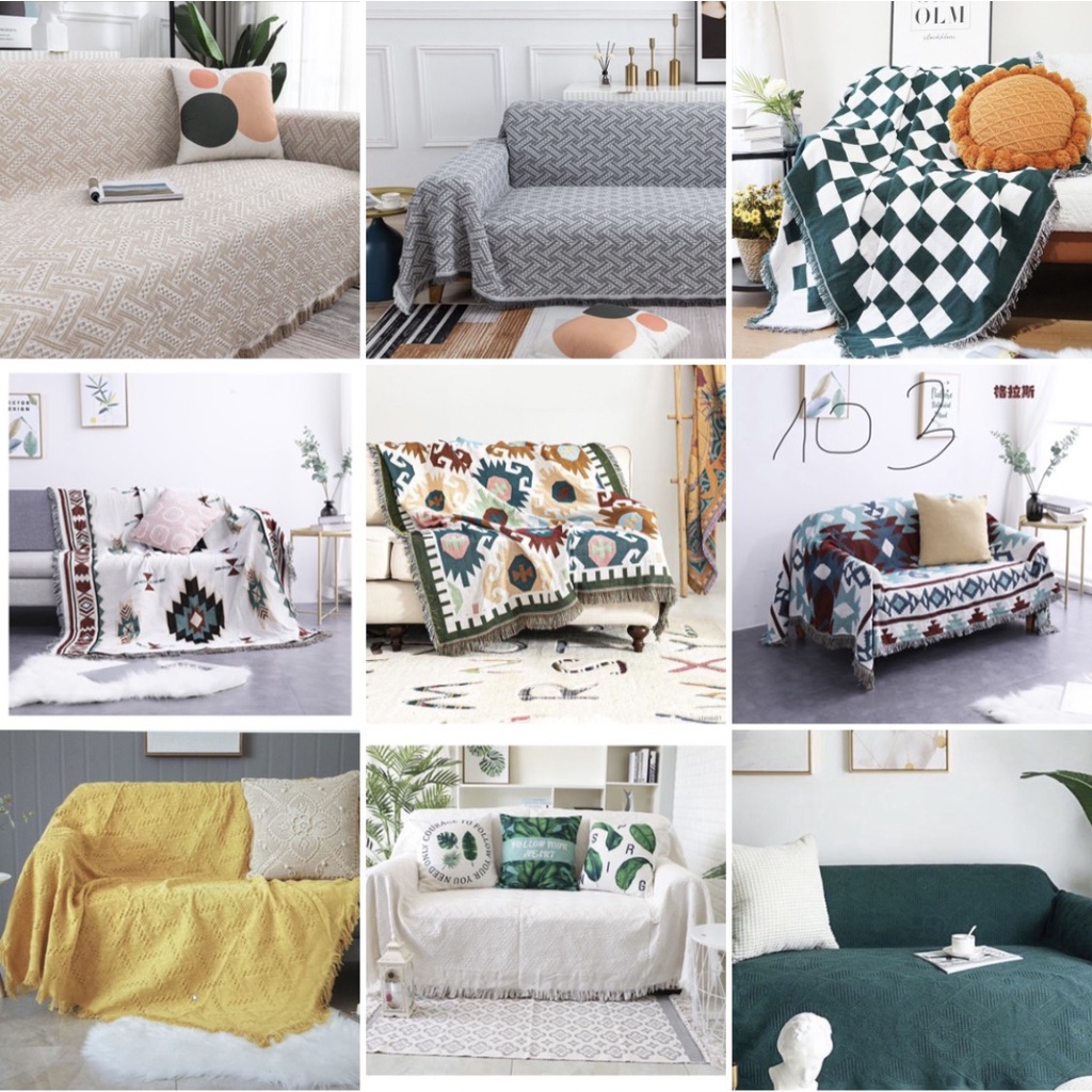[ SIZE 180 X 340CM] Khăn Thảm Phủ Sofa chống bụi bẩn, Mền đắp thư giãn, Thảm Sofa Phòng Khách Loại Một SBK104