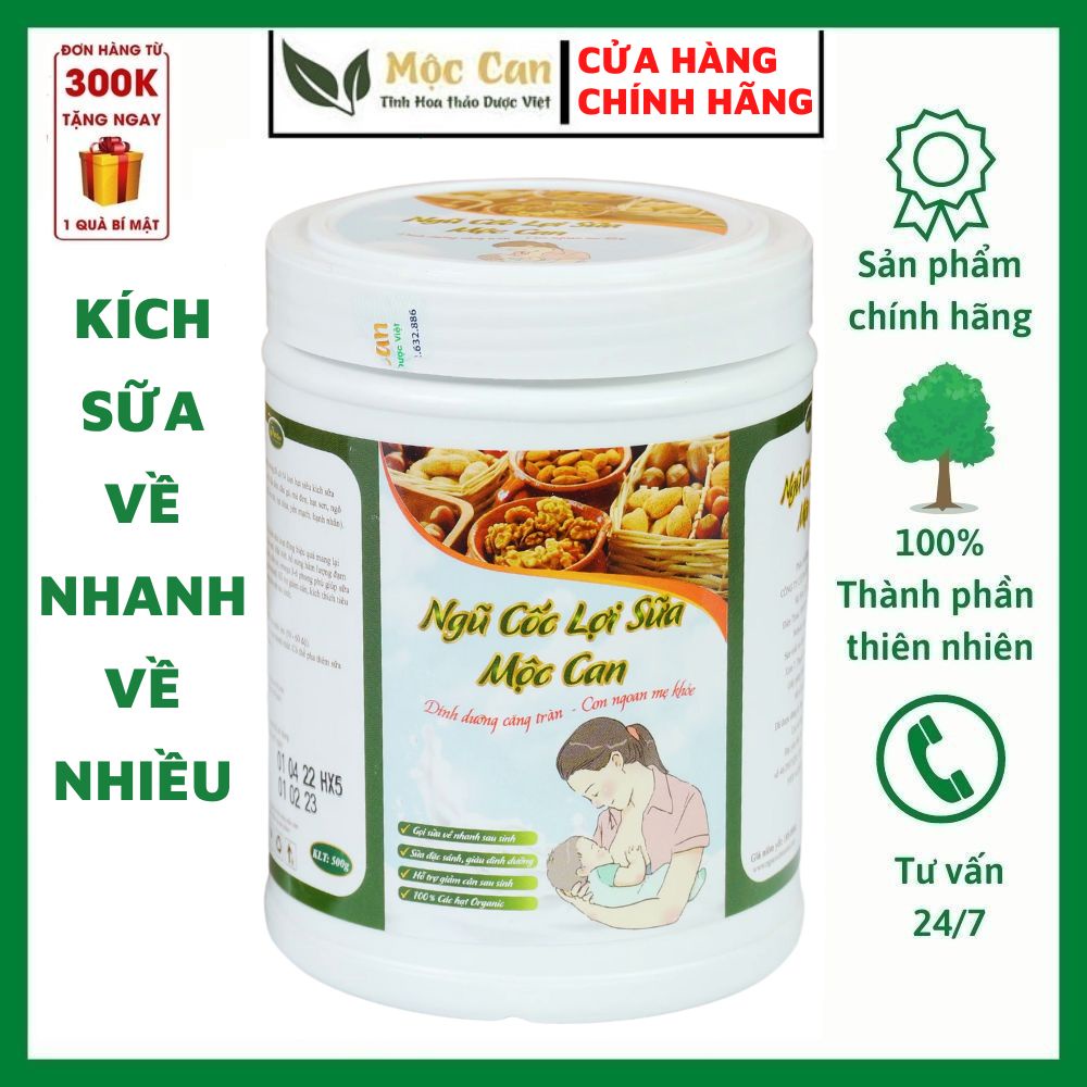 Ngũ cốc lợi sữa Mộc Can giúp lợi sữa tốt sữa cho mẹ, bé ăn ngon ngủ ngon - Ngũ cốc lợi sữa hộp 500g