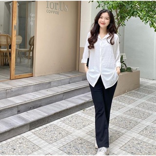 Áo sơmi đũi basic Quảng Châu CHANREEN [FREESHIP]