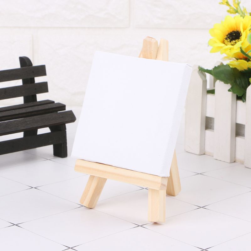 Set giá đỡ gỗ tự nhiên + tấm tranh canvas trang trí tiệc cưới mini tiện dụng