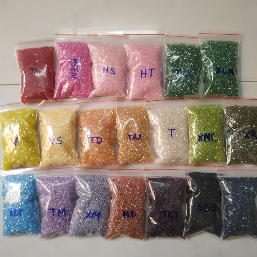100gr hạt cườm gãy  - Nguyên liệu đính áo, kết cườm