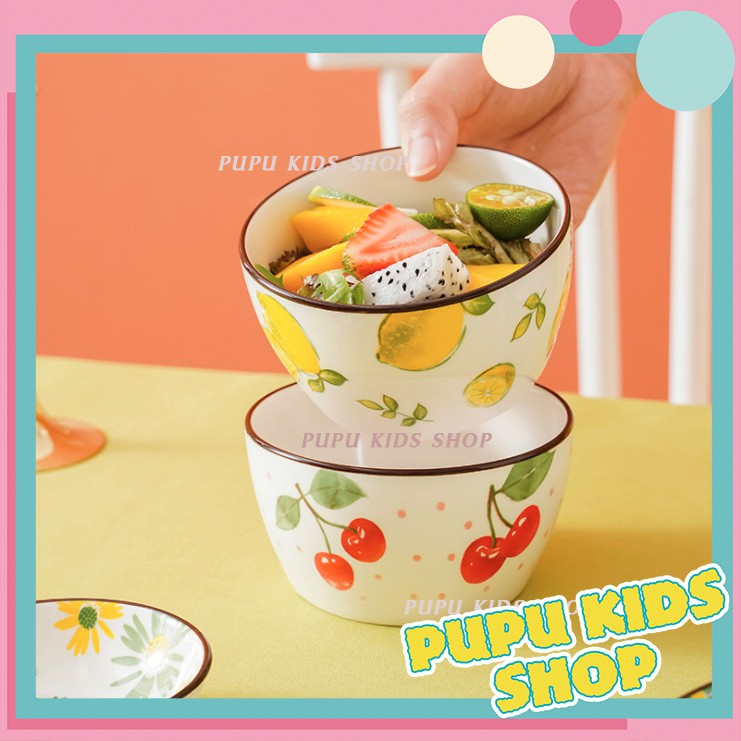 Bát Gốm Sứ Trang Trí, Ăn Dặm Hình Trái Cây Dễ Thương 350ml
